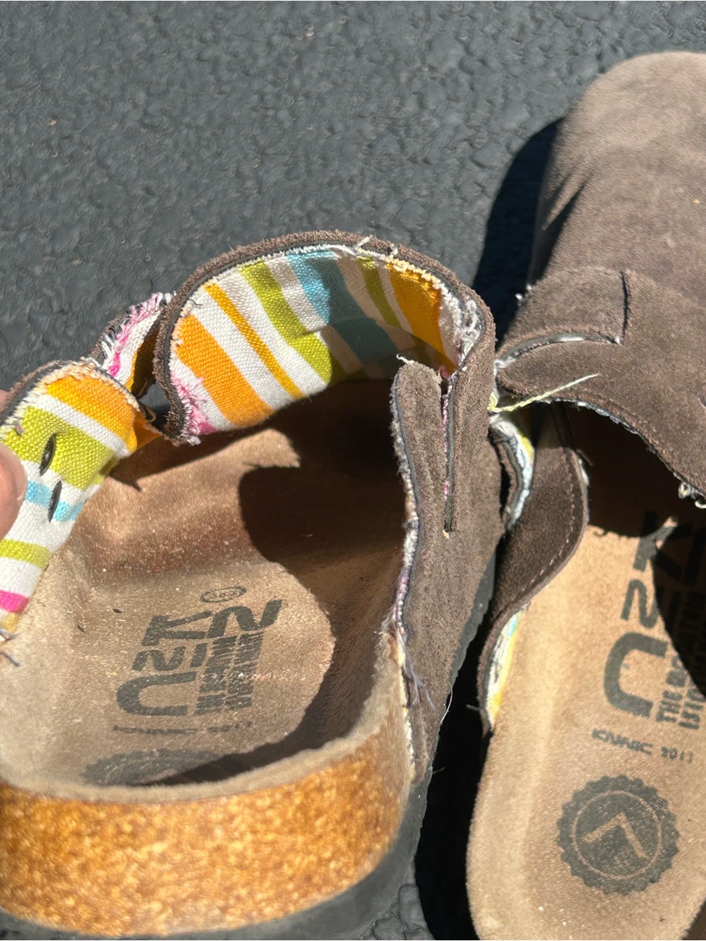 Women’s Suede Slip-On Clogs with Buckle - Picture 3 of 4